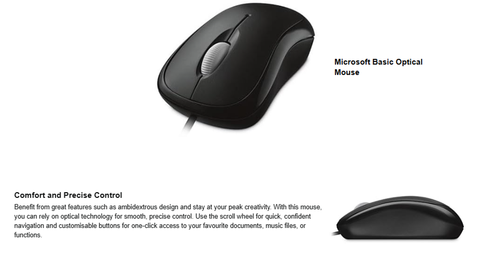 Refurbished Microsoft Basic Optical Mouse v2.0 USB Wired - Very Good Condition - Image 6